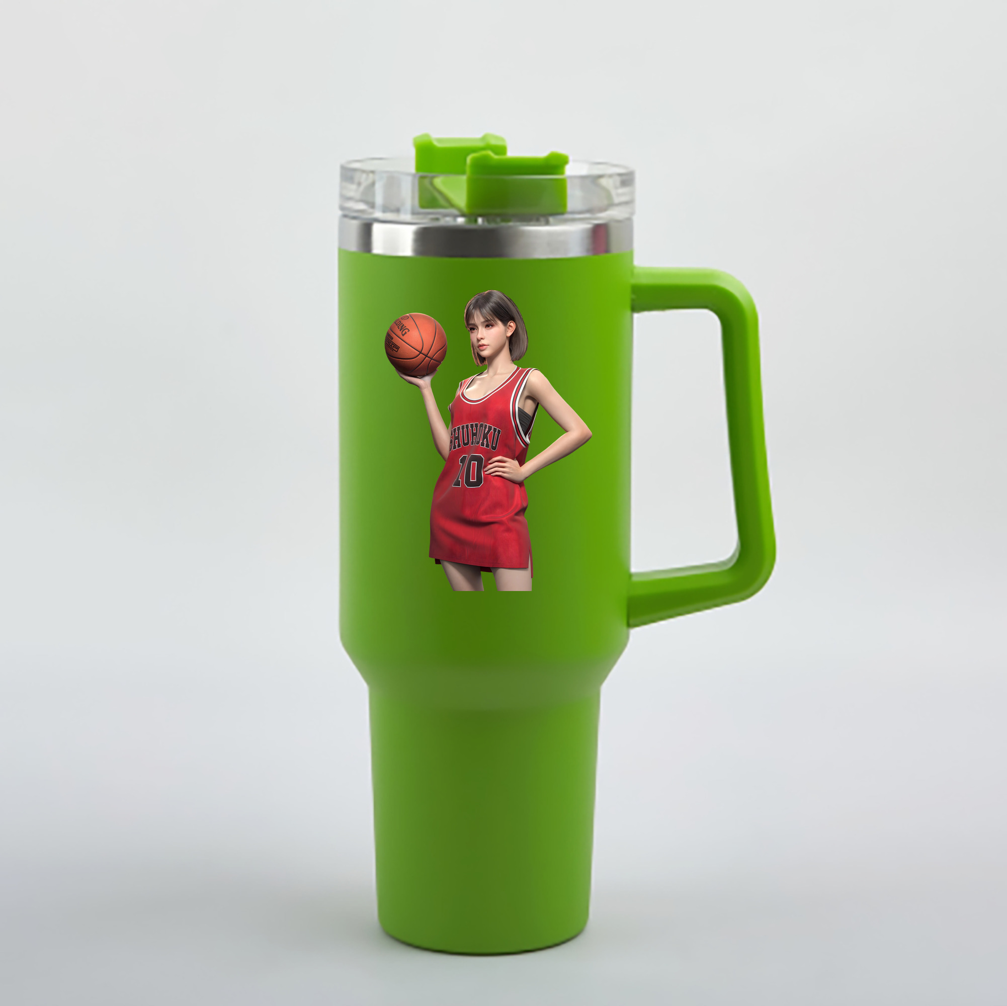 （画像用） SLAM DUNK／スラムダンク 1200mL車用タンブラー - クリスタルステッカー（プラスチックストロー付き）